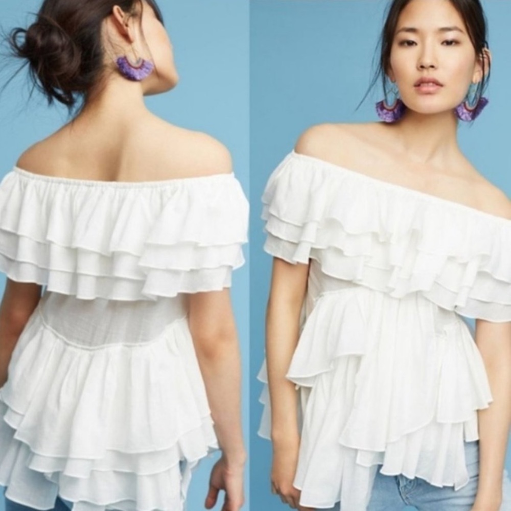 Anthropologie Dina Agam Juliet Off-the-Shoulder Blouse